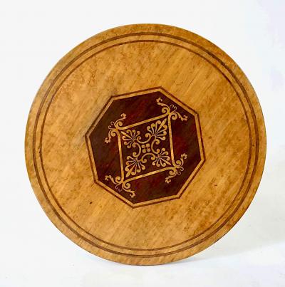  T G Seddon English Mahogany Inlaid Birdseye Maple Occasional Table by Seddons circa 1840