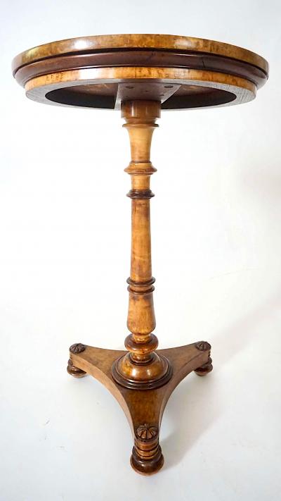  T G Seddon English Mahogany Inlaid Birdseye Maple Occasional Table by Seddons circa 1840