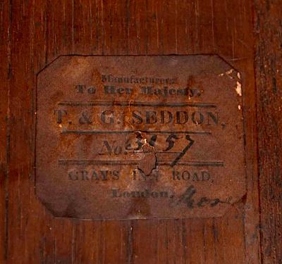  T G Seddon English Mahogany Inlaid Birdseye Maple Occasional Table by Seddons circa 1840