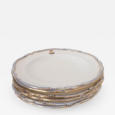  T Goode Company London Set of Six 19th Century Minton China Dinner Plates