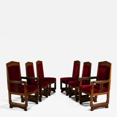  T Woonhuys Set of Six t Woonhuys Dining Room Chairs Amsterdam School The Netherlands