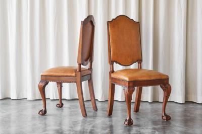  T Woonhuys t Woonhuys Amsterdam Rare Pair of Chairs in Patinated Cognac Leather 1920s