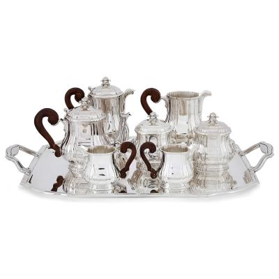 T tard Fr res Antique eight piece silver coffee and tea set by T tard