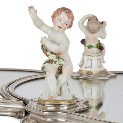  T tard Fr res French porcelain and silver centrepiece suite by T tard and Samson