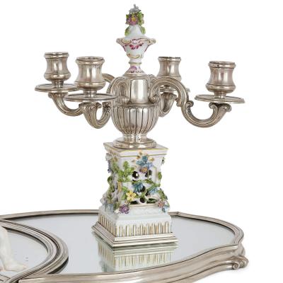  T tard Fr res French porcelain and silver centrepiece suite by T tard and Samson