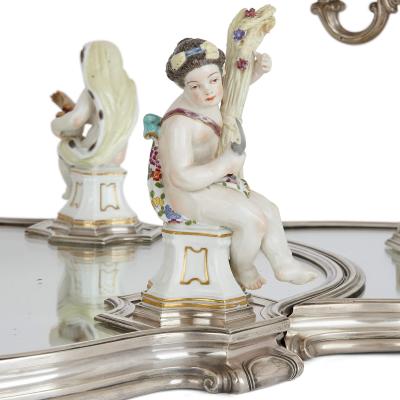  T tard Fr res French porcelain and silver centrepiece suite by T tard and Samson
