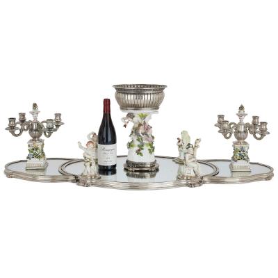  T tard Fr res French porcelain and silver centrepiece suite by T tard and Samson