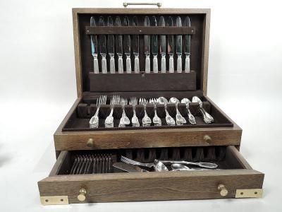  T tard Fr res Tetard La Rochelle Silver Dinner Set for 12 with 90 Pieces