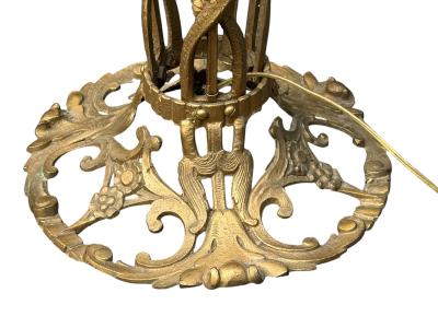  THE BOOTH COMPANY OF CHICAGO ART DECO 1920S GILT METAL HEADDRESSED MERMAIDS ILLUMINATED FISHBOWL STAND