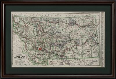  THE CLASON MAP COMPANY CLASONS GUIDE MAP OF MONTANA BY THE CLASON MAP COMPANY CIRCA 1920S