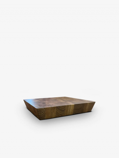  THE WOODEN PALATE 14 CUT CHOP SQUARE CUTTING BOARD IN FUMED OAK