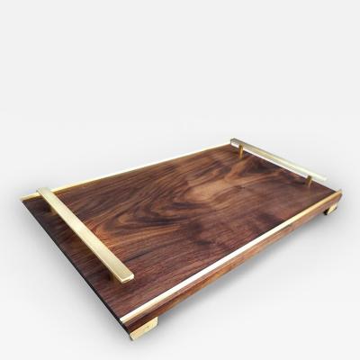  THE WOODEN PALATE AFTERNOON DELIGHT TRAY IN BLACK WALNUT WITH SOLID BRASS HANDLES