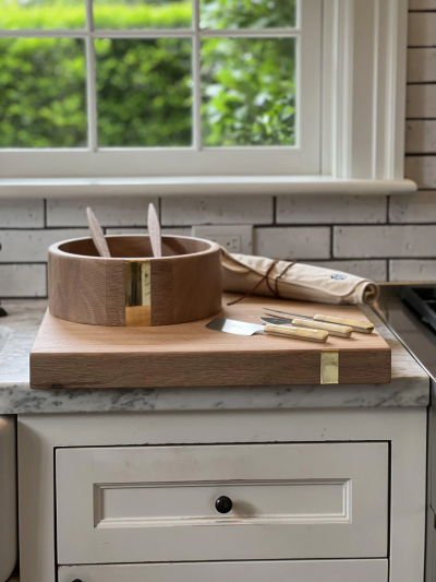  THE WOODEN PALATE MOD BOWL WITH SOLID BRASS INLAY