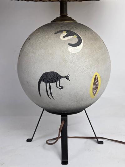  TYE of California 1952 Tye of California Aboriginal Ceramic Table Lamp
