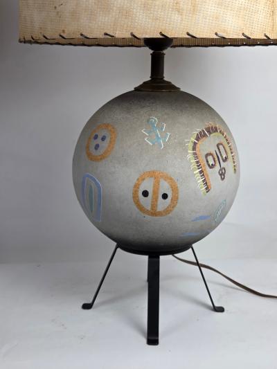  TYE of California 1952 Tye of California Aboriginal Ceramic Table Lamp
