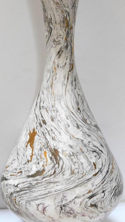  TYE of California Large pair of 1950s faux marble ceramic lamps by TYE of California Los Angeles