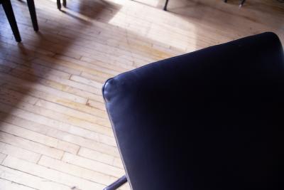  Tacchini Italian Pick Up Chaise by Tacchini in Black Leather