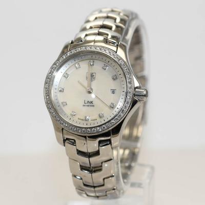  Tag Heuer Tag Heuer Link Stainless Steel Wristwatch Diamond Bezel Dial w Box