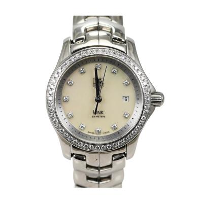  Tag Heuer Tag Heuer Link Stainless Steel Wristwatch Diamond Bezel Dial w Box