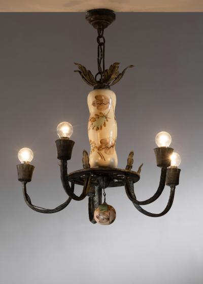  Taidetakomo Hakkarainen Hakkarainen metal and ceramic chandelier