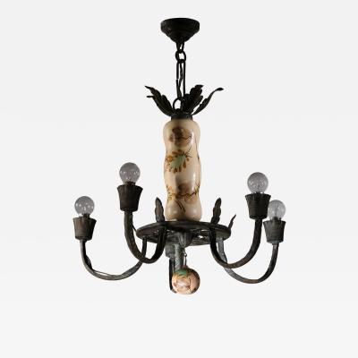  Taidetakomo Hakkarainen Hakkarainen metal and ceramic chandelier