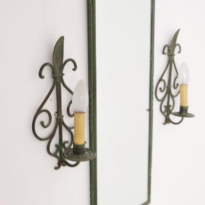  Taidetakomo Hakkarainen Set of Wrought Iron Wall Mirror Lamps Attr Taidetakomo Hakkarainen 1930s