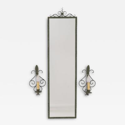  Taidetakomo Hakkarainen Set of Wrought Iron Wall Mirror Lamps Attr Taidetakomo Hakkarainen 1930s