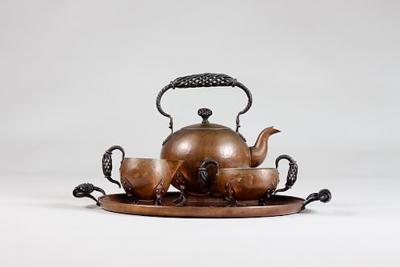  Taidetakomo Hakkarainen Taidetakomo Antti Hakkarainen c 1930s Rare Cupper Tea Set Finland