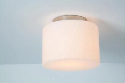  Taito Oy 1940s Paavo Tynell Model 2024 Glass Metal Flush Mount for Taito Oy