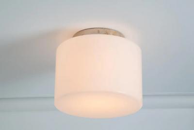  Taito Oy 1940s Paavo Tynell Model 2024 Glass Metal Flush Mount for Taito Oy