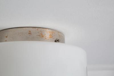  Taito Oy 1940s Paavo Tynell Model 2024 Glass Metal Flush Mount for Taito Oy