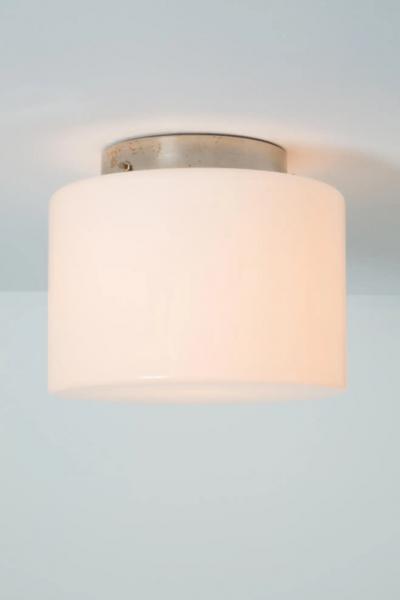  Taito Oy 1940s Paavo Tynell Model 2024 Glass Metal Flush Mount for Taito Oy