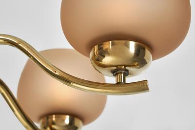  Taito Oy Five Arm 1443 5 Glass Chandelier by Paavo Tynell for Taito Finland 1930s