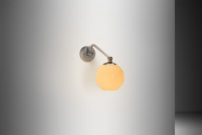  Taito Oy Nickel Plated Brass Wall Lamp by Paavo Tynell for Taito Finland 1930s
