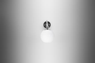  Taito Oy Nickel Plated Brass Wall Lamp by Paavo Tynell for Taito Finland 1930s