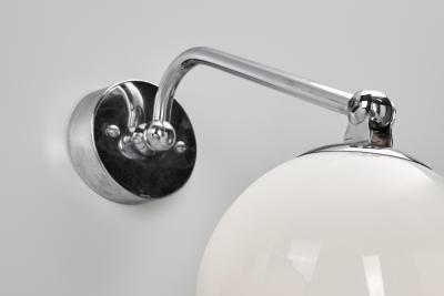  Taito Oy Nickel Plated Brass Wall Lamp by Paavo Tynell for Taito Finland 1930s