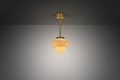  Taito Oy Paavo Tynell Model 553 Glass Pendant Ceiling Lamp for Taito Finland 1940s