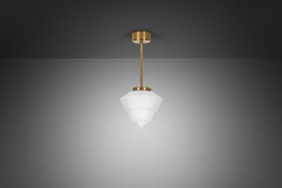  Taito Oy Paavo Tynell Model 553 Glass Pendant Ceiling Lamp for Taito Finland 1940s