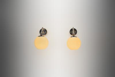  Taito Oy Pair of Nickel Plated Brass Wall Lamps by Paavo Tynell for Taito Finland 1930s