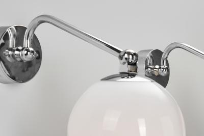  Taito Oy Pair of Nickel Plated Brass Wall Lamps by Paavo Tynell for Taito Finland 1930s