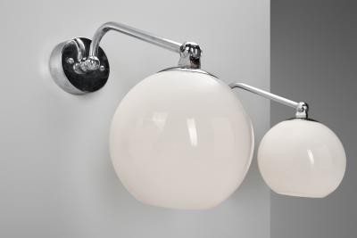  Taito Oy Pair of Nickel Plated Brass Wall Lamps by Paavo Tynell for Taito Finland 1930s