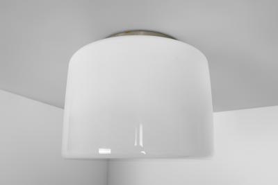  Taito Oy Pair of Opal Glass Ceiling Lights by Paavo Tynell for Taito Finland 1930s