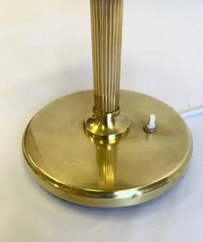  Taito Oy Scandinavian Modern Neoclassical Brass Table Desk Lamp Attr to Paavo Tynell
