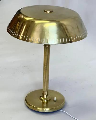  Taito Oy Scandinavian Modern Neoclassical Brass Table Desk Lamp Attr to Paavo Tynell