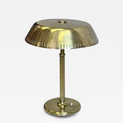  Taito Oy Scandinavian Modern Neoclassical Brass Table Desk Lamp Attr to Paavo Tynell
