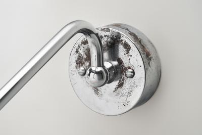  Taito Oy Set of Three Nickel Plated Wall Lamps by Paavo Tynell for Taito Finland 1930s