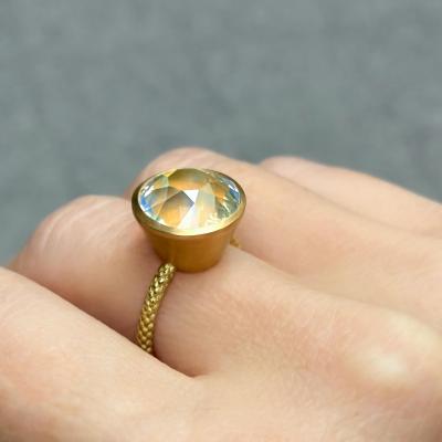  Talkative 7 41 carat Finest Diamond Cut Rainbow Moonstone Solitaire Ring Talkative 2025