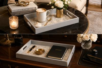  Taller Maya Large Butterflies Decorative Tray Lacquered Wood Ensamble Artesano