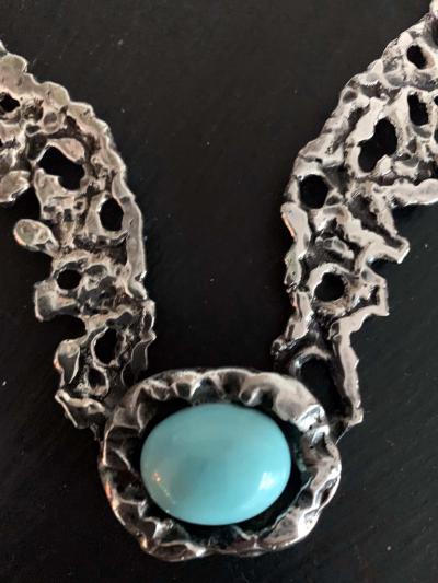 Tane Orfebres A Mexican Modernist Sterling Silver Necklace by Tane Orfebres