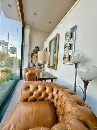  Targetti Sankey Mid Century Chrome and Glass floor lamp By Targetti